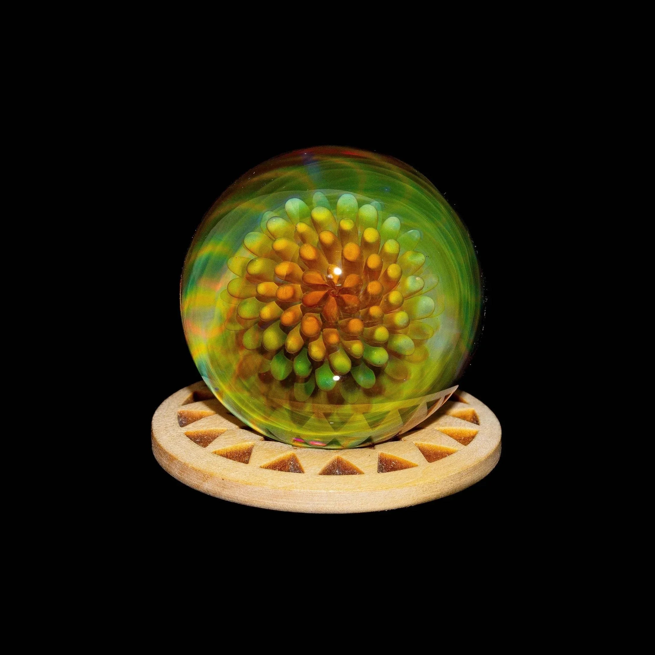 Moose & Fire - Heavy Gold Pinwheel Atomic Implosion 43MM Marble