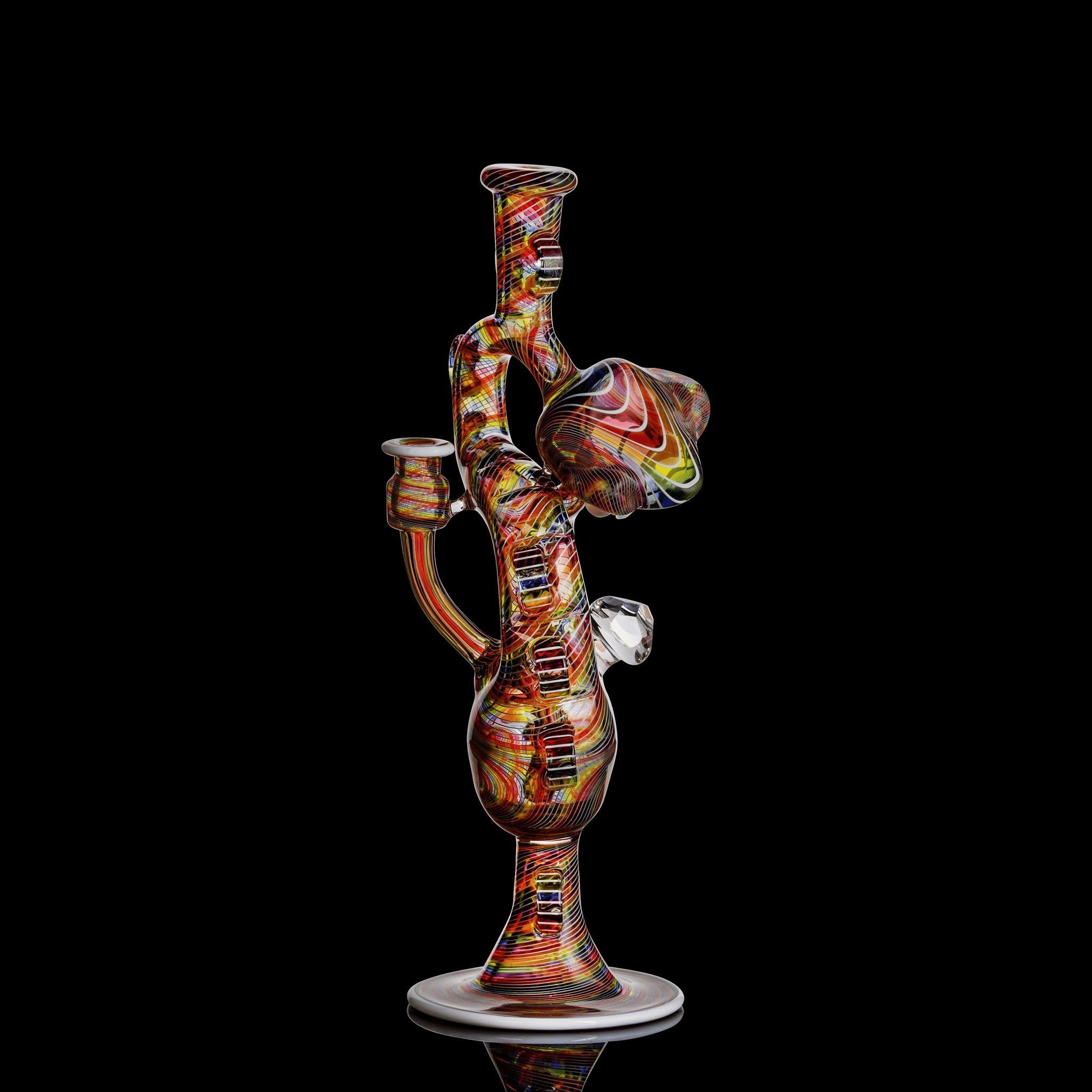 Colorful glass pipe on a black background