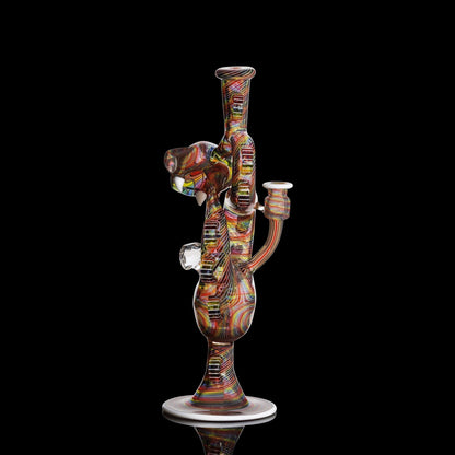 Colorful glass pipe on a black background