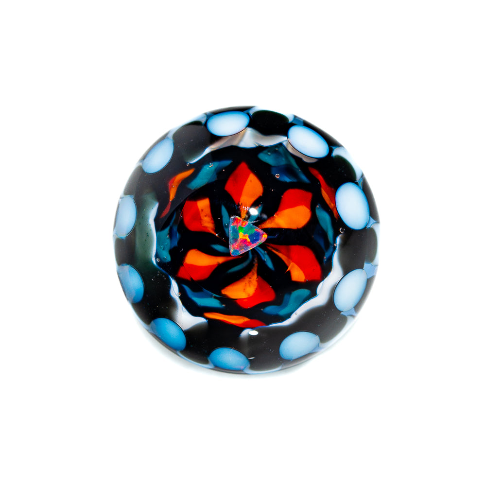 Ponder The Orb: Mary Melts - Black & White Dotstack Heart Marble