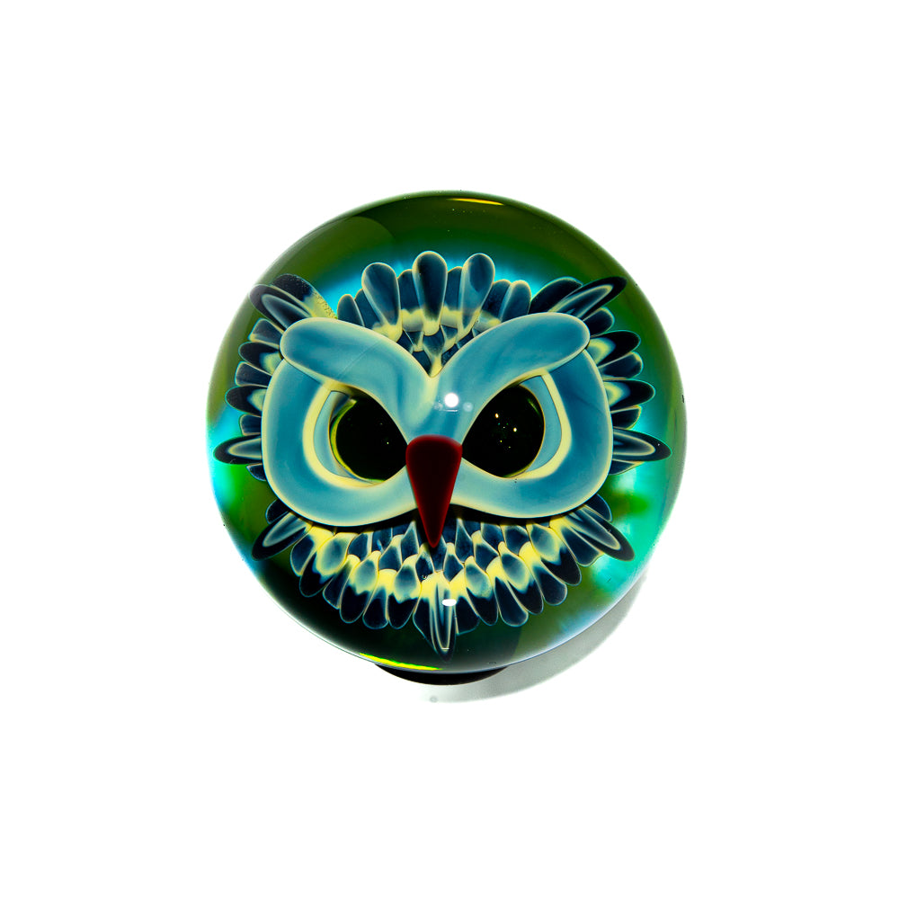 Ponder The Orb: Florin Glass - Greasy Yellow & Raven Owl Marble