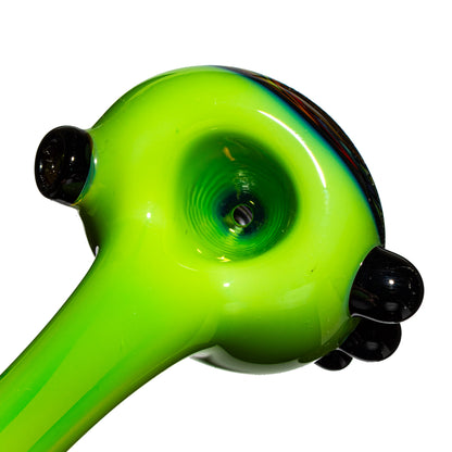 Puzzler Glass - Green & Rainbow Wig Wag Cap Spoon