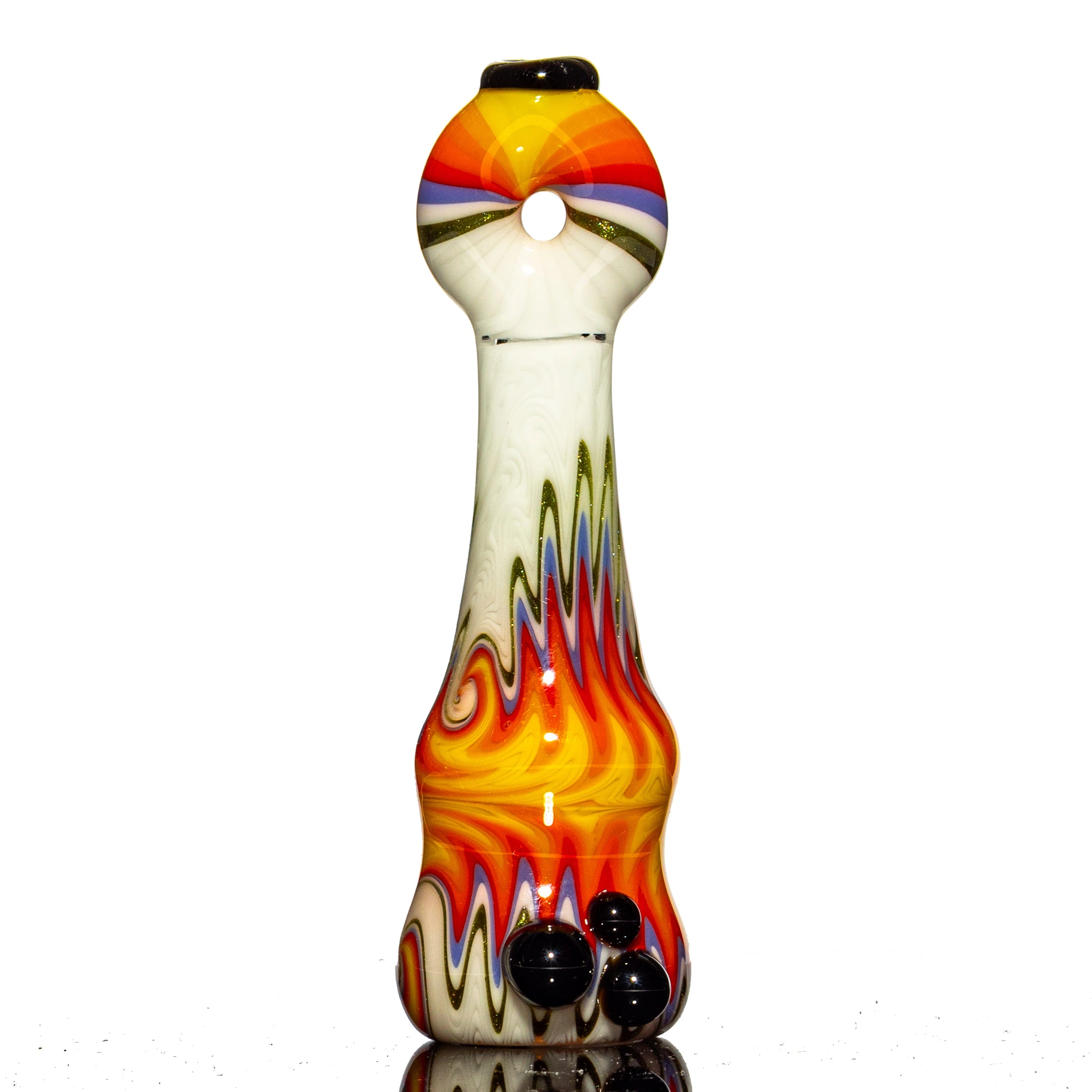 Puzzler Glass - White & Fire Wig Wag Onie