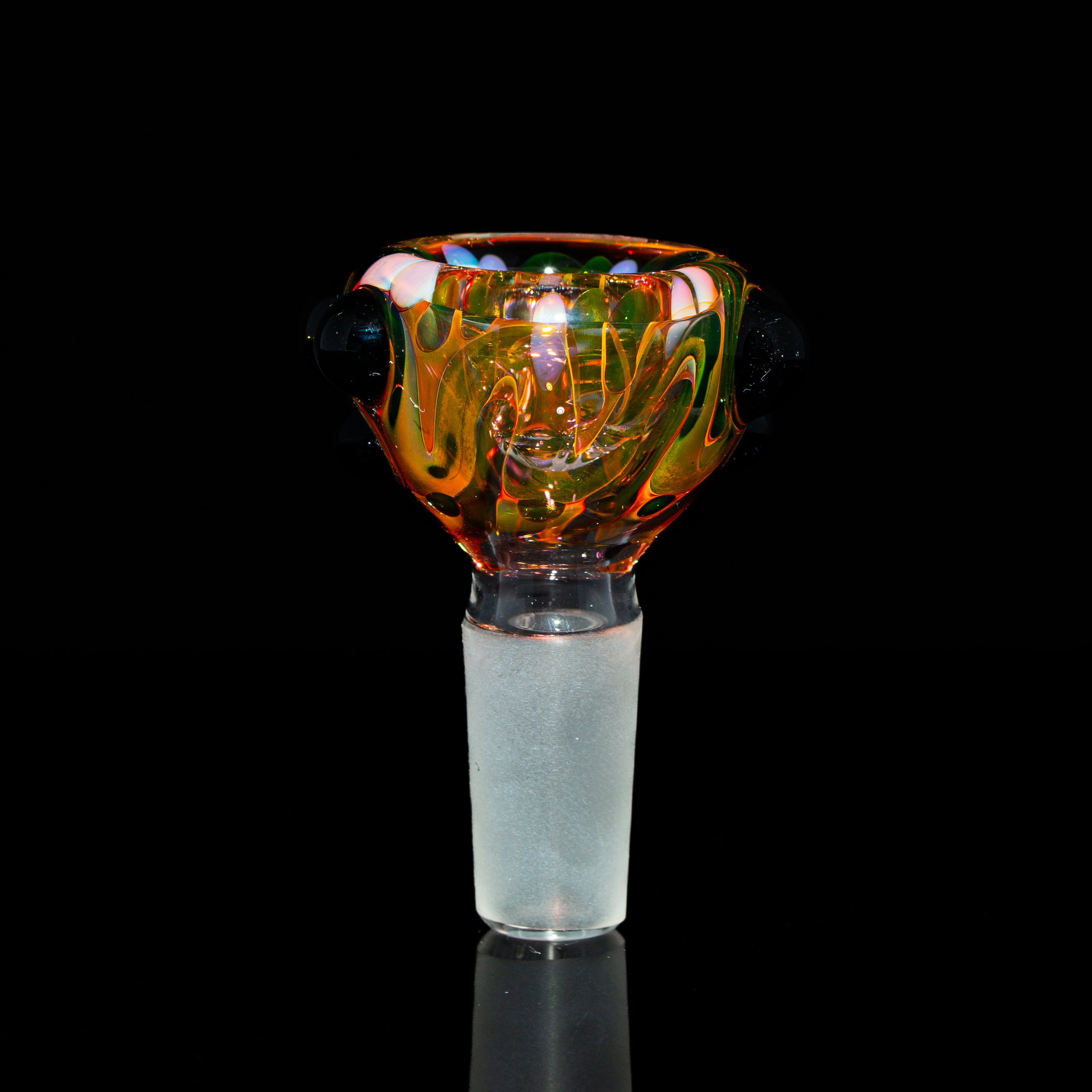 Sarah Marblesbee - Black Dotted Fumed Four Hole 14mm Slide