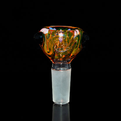 Sarah Marblesbee - Black Dotted Fumed Four Hole 14mm Slide