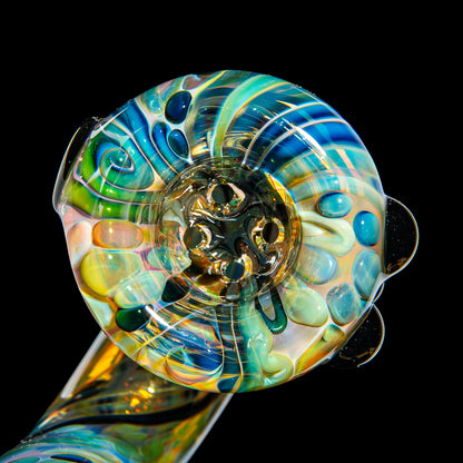 Sarah Marblesbee - Black Dotted Fumed Four Hole Sherlock