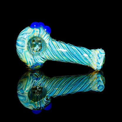 Sarah Marblesbee - Blue Dotted Dotted Fumed Four Hole Mini Spoon