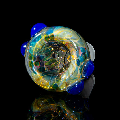 Sarah Marblesbee - Blue Dotted Four Hole 18mm Slide