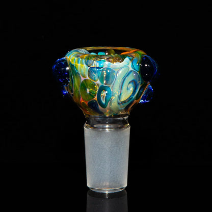 Sarah Marblesbee - Fumed Blue Dot Four Hole 18MM Slide
