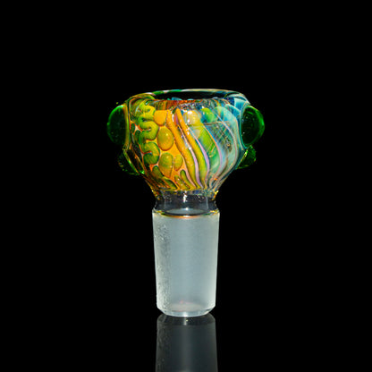 Sarah Marblesbee - Green Dotted Fumed Four Hole 18mm Slide