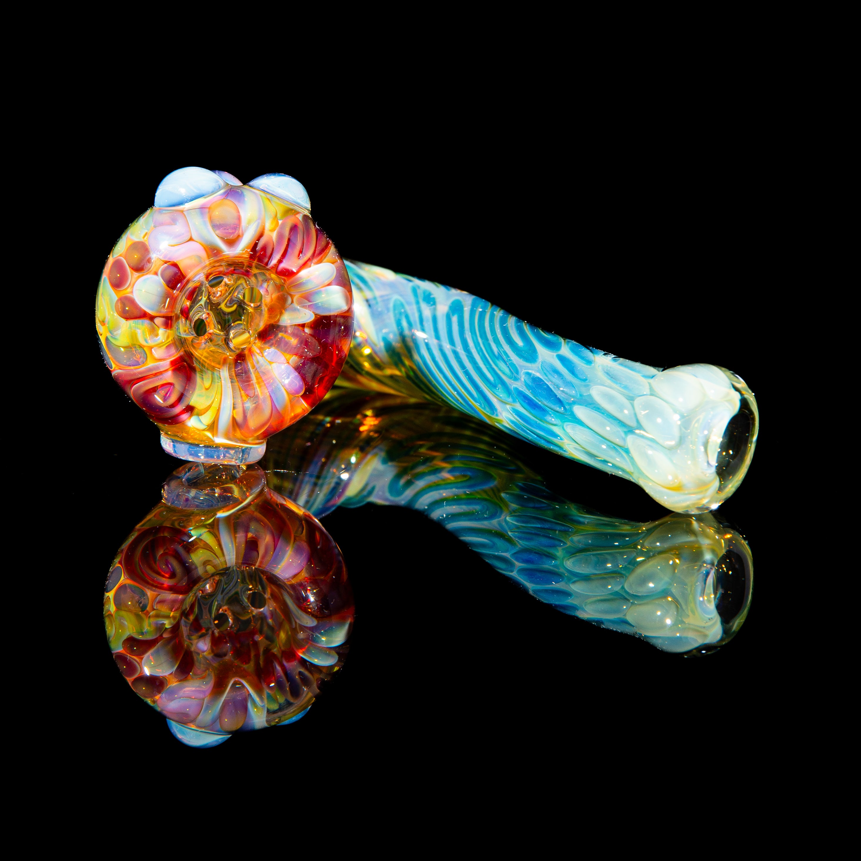 Sarah Marblesbee - Green Stardust Fumed Four Hole Sherlock