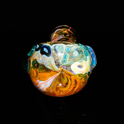 Sarah Marblesbee - Inside Out Fumed Aqua Dot Four Hole Spoon