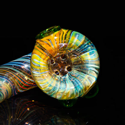Sarah Marblesbee - Inside Out Fumed Green Dot Four Hole Sherlock