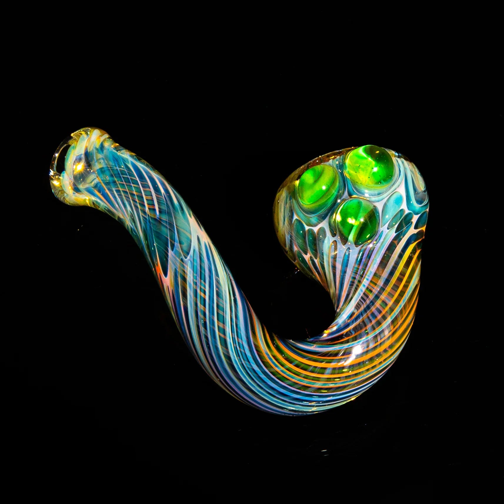 Sarah Marblesbee - Inside Out Fumed Green Dot Four Hole Sherlock