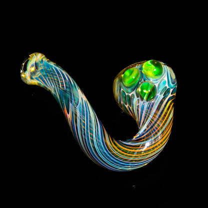 Sarah Marblesbee - Inside Out Fumed Green Dot Four Hole Sherlock
