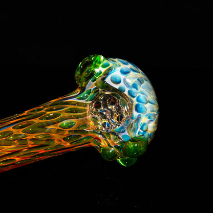 Sarah Marblesbee - Inside Out Fumed Green Dot Four Hole Spoon