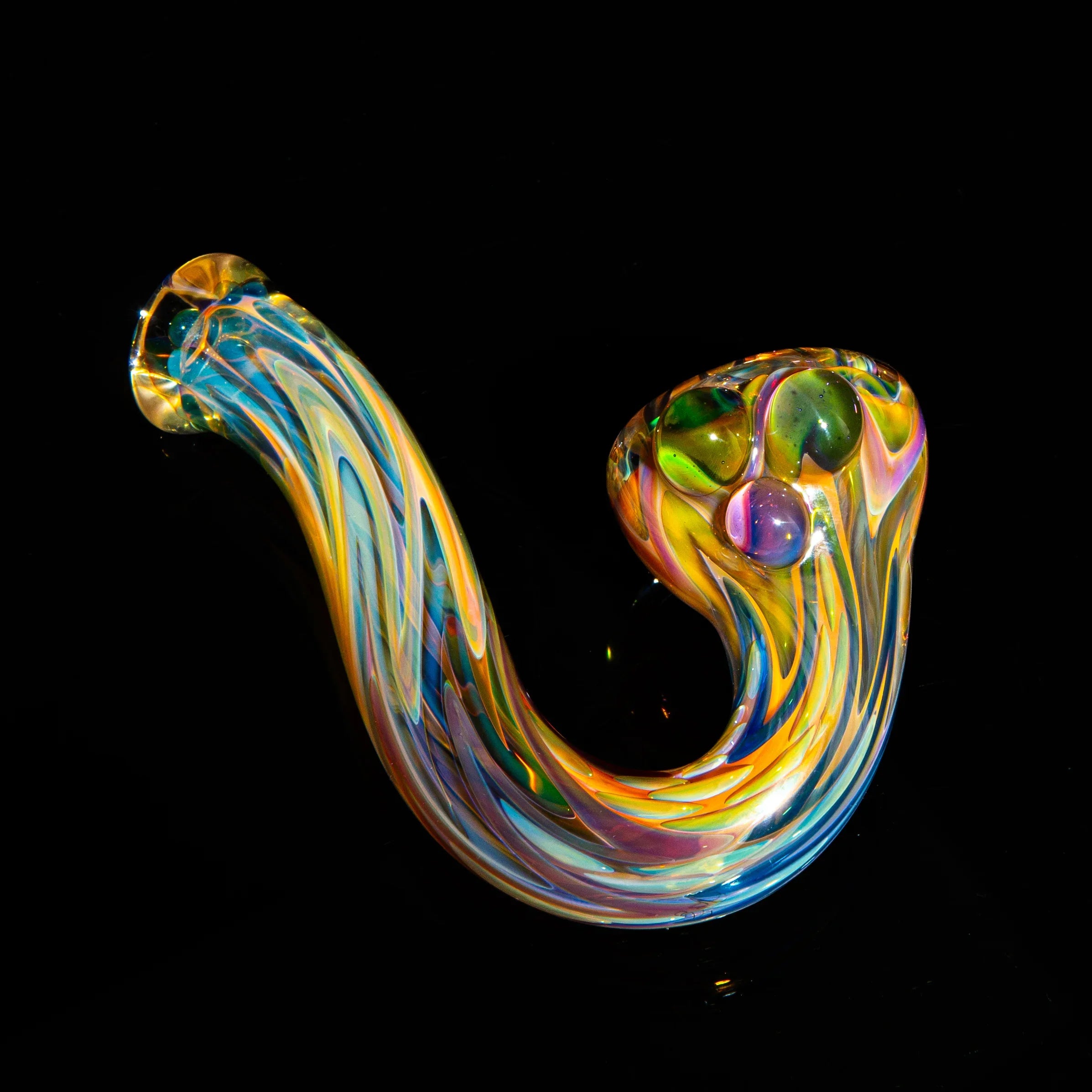 Sarah Marblesbee - Inside Out Fumed Multi Colored Dot Four Hole Sherlock
