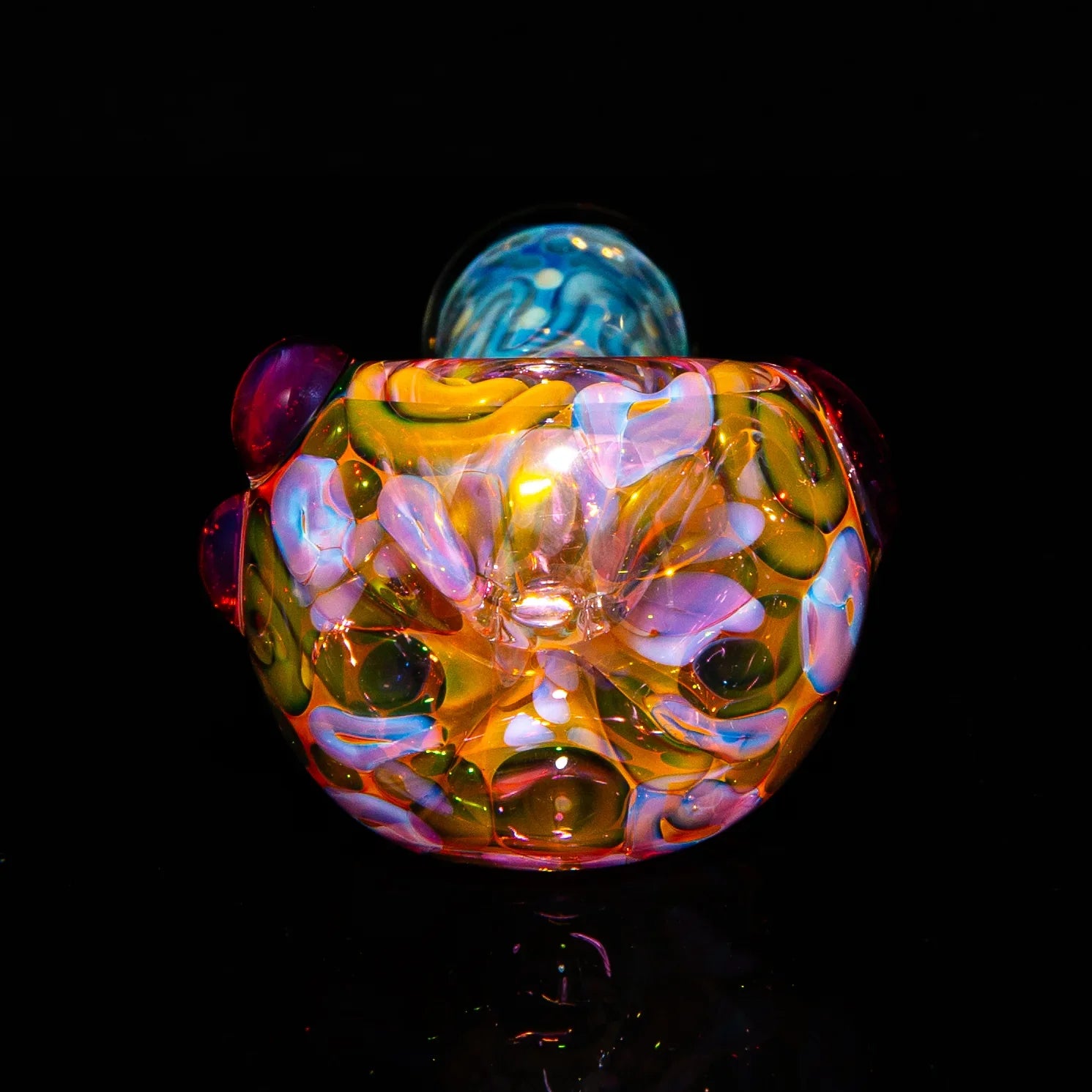 Sarah Marblesbee - Inside Out Fumed Pink Dot Four Hole Spoon