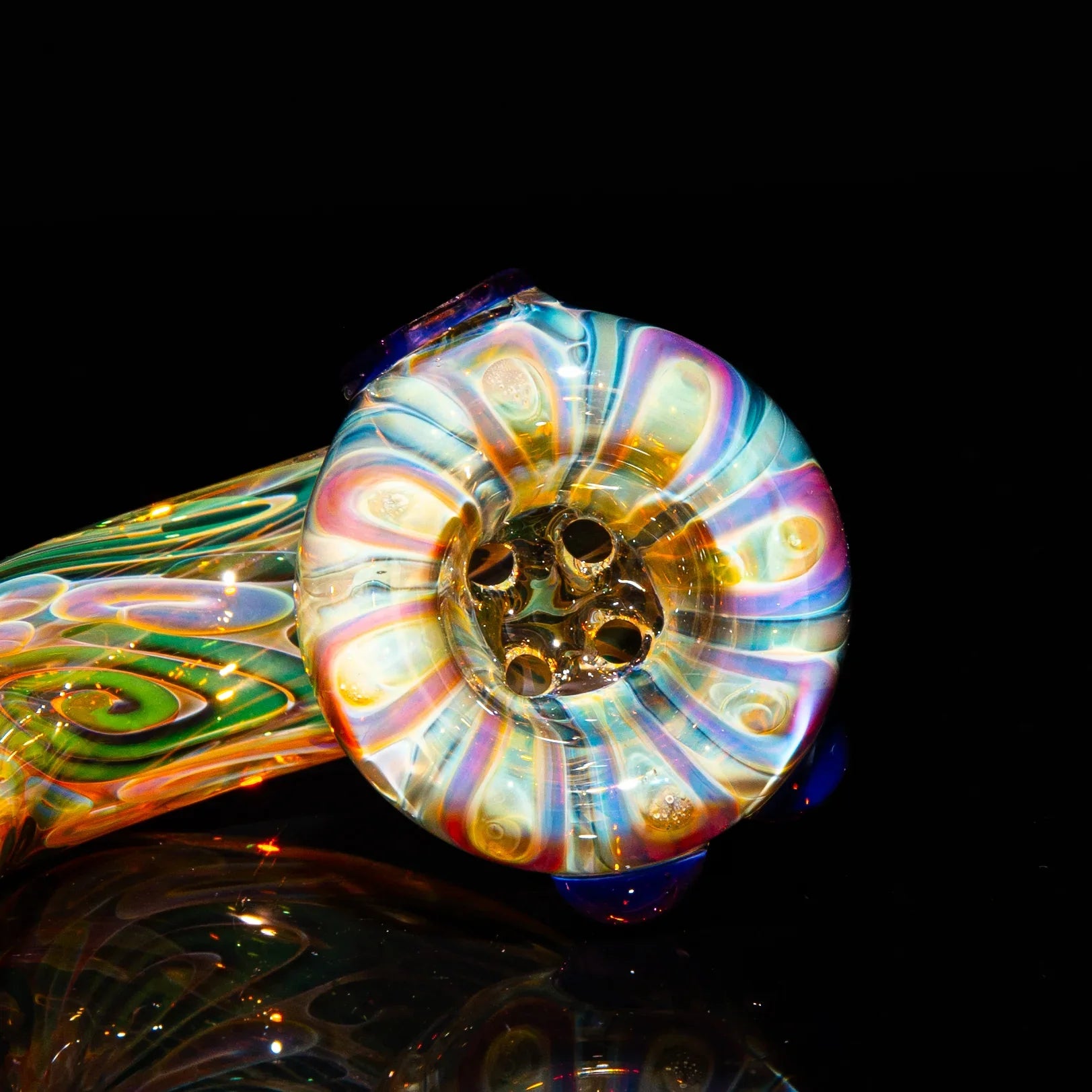 Sarah Marblesbee - Inside Out Fumed Purple Dot Four Hole Sherlock