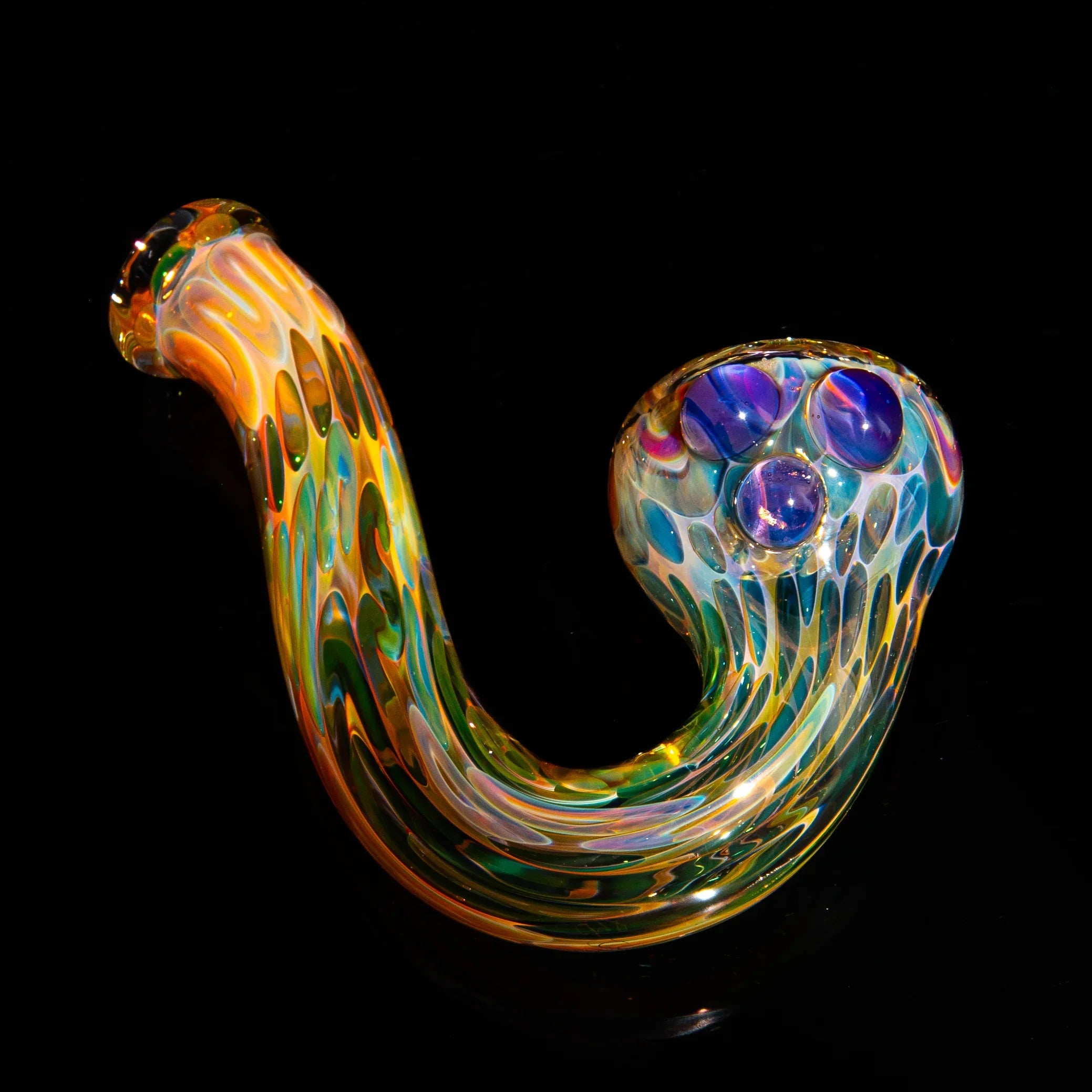 Sarah Marblesbee - Inside Out Fumed Purple Dot Four Hole Sherlock