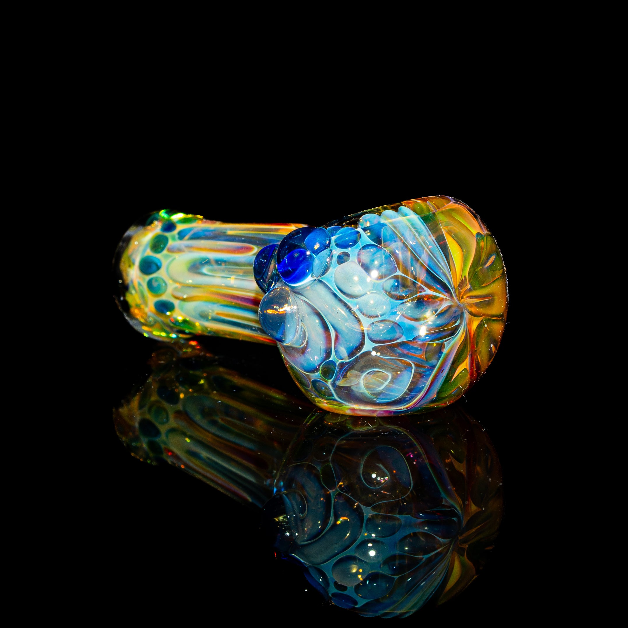 Sarah Marblesbee - Light Blue Dotted Dotted Fumed Four Hole Mini Spoon