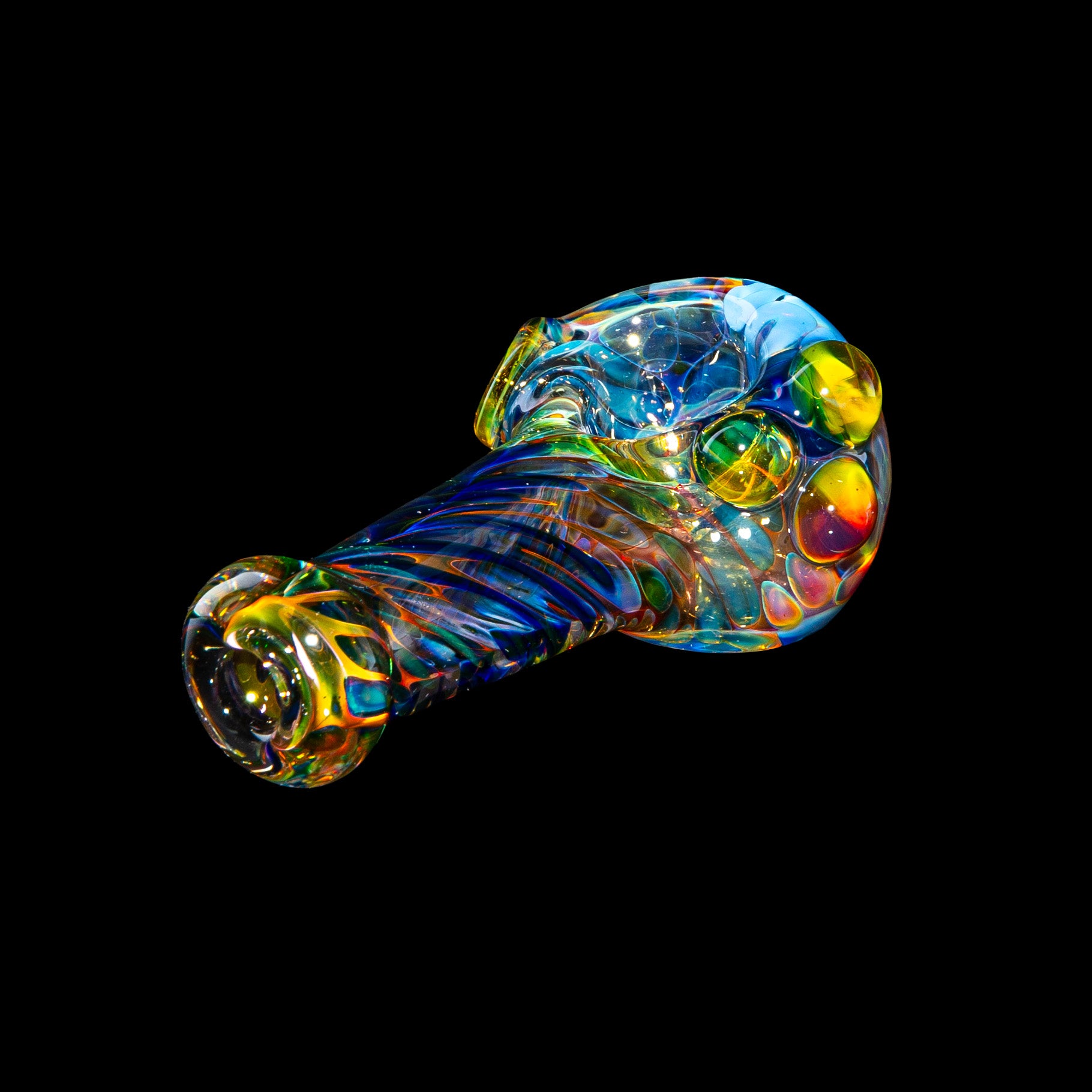 Sarah Marblesbee - Northstar Yellow Dotted Fumed Four Hole Mini Spoon