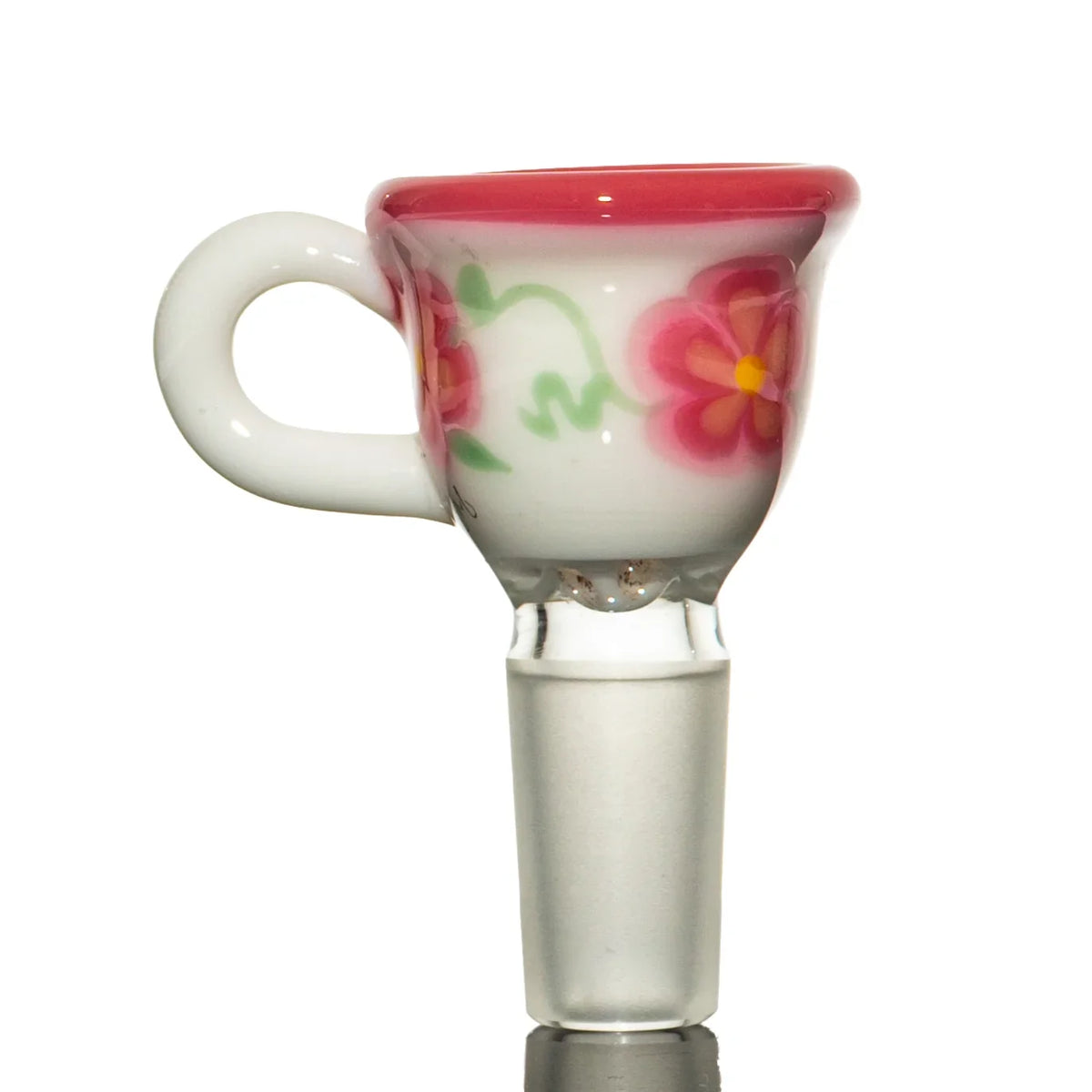 Sarah Marblesbee - Purple Floral Teacup Four Hole 14mm Slide
