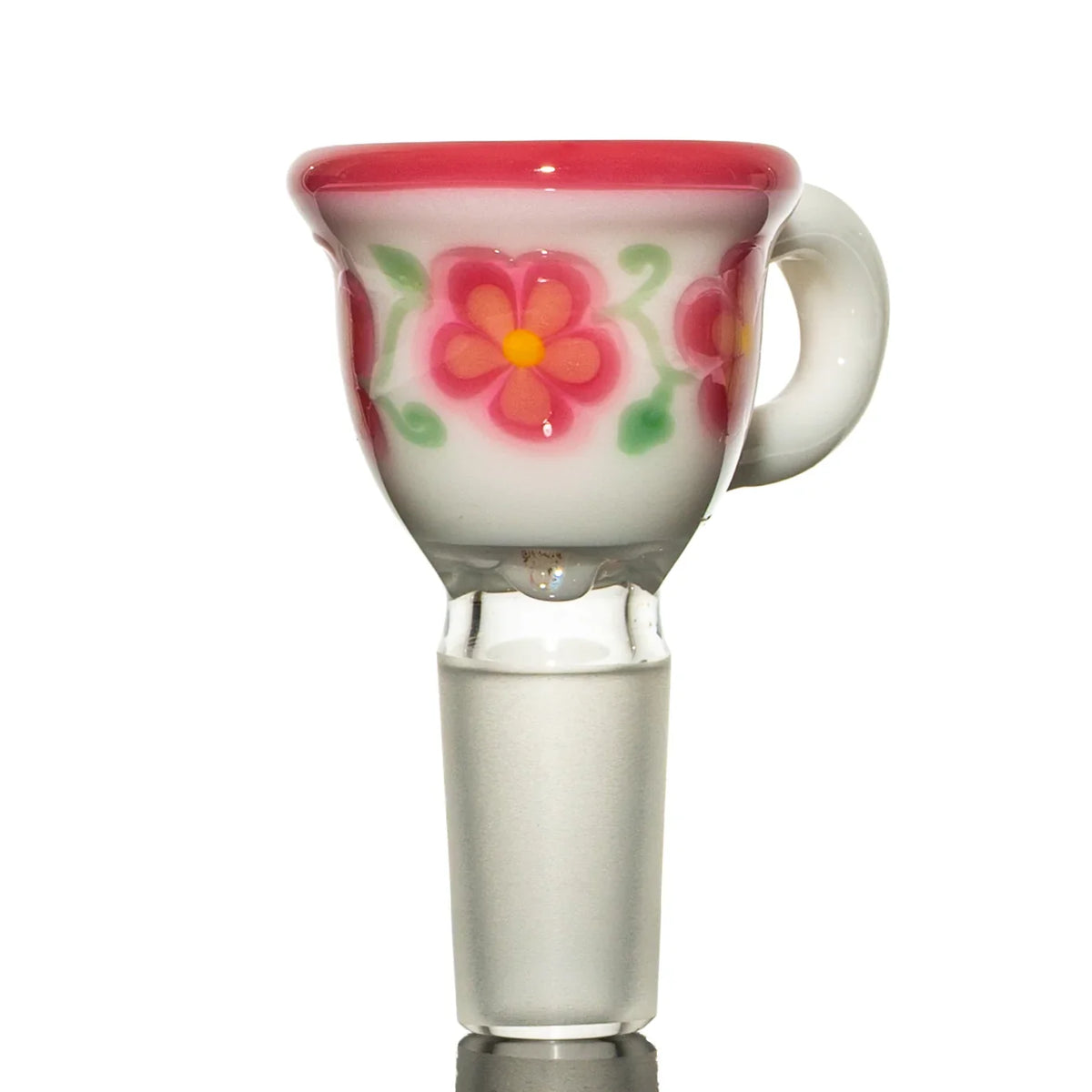 Sarah Marblesbee - Purple Floral Teacup Four Hole 14mm Slide