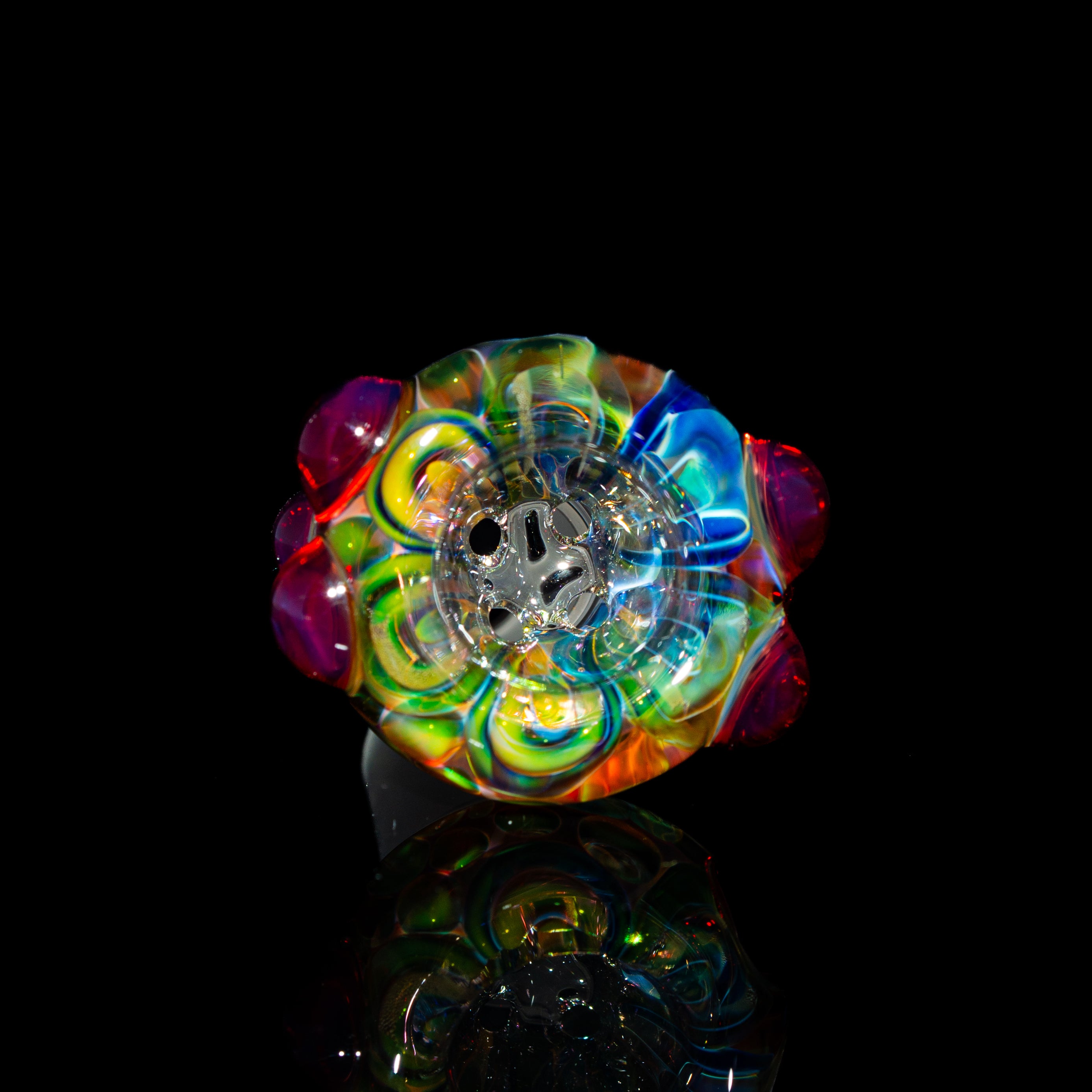 Sarah Marblesbee - Red Dotted Fumed Four Hole 18mm Slide