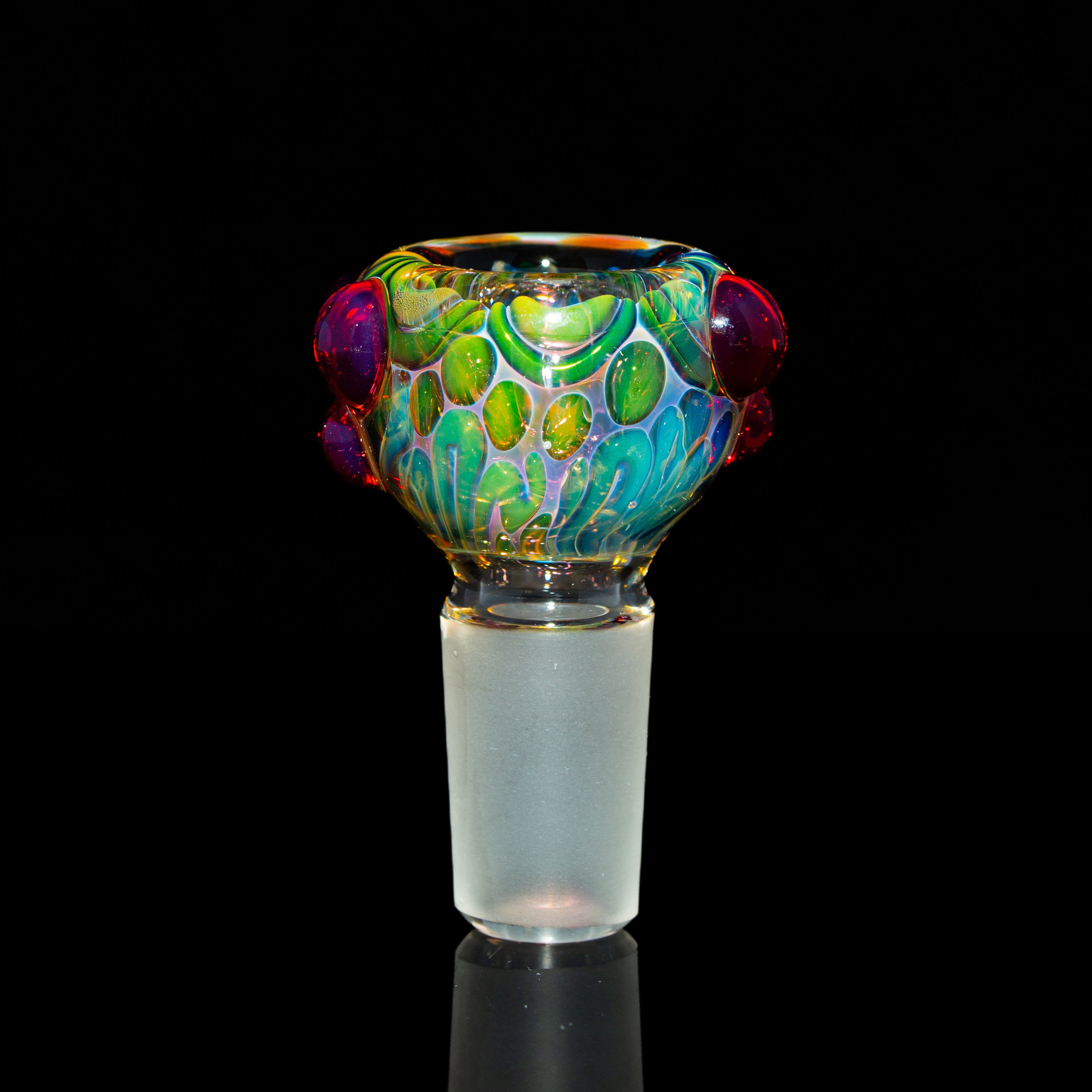 Sarah Marblesbee - Red Dotted Fumed Four Hole 18mm Slide