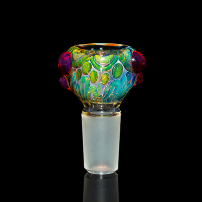 Sarah Marblesbee - Red Dotted Fumed Four Hole 18mm Slide
