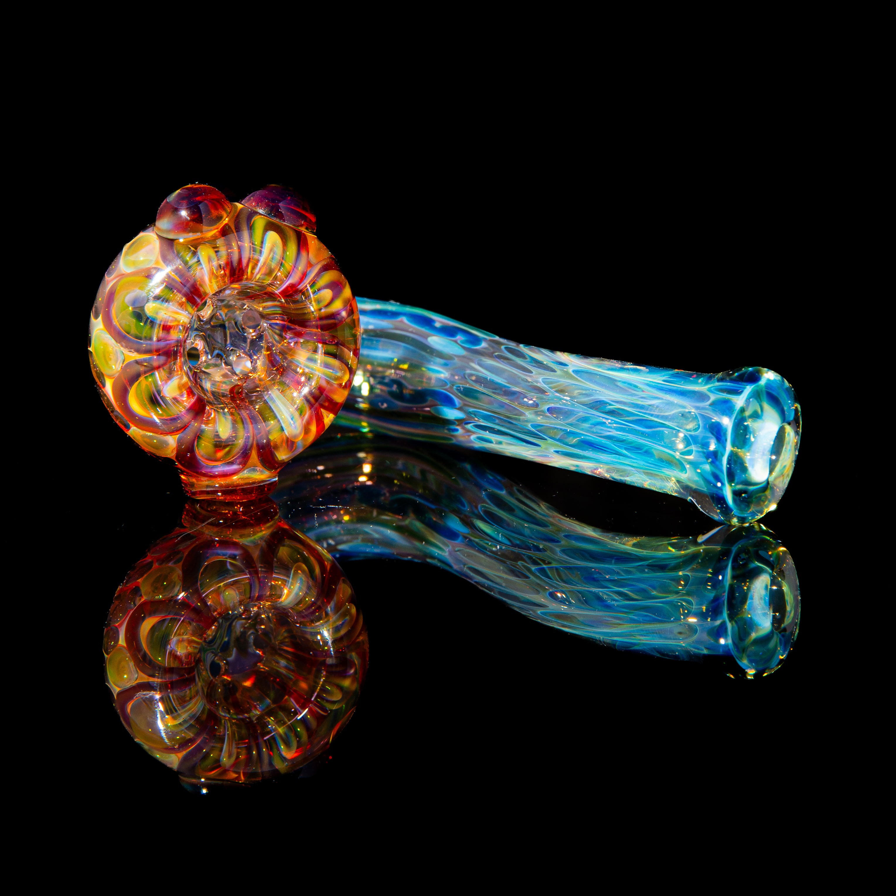 Sarah Marblesbee - Red Dotted Fumed Four Hole Sherlock