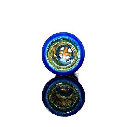 Simple Lemon Farmer x Captain Facets - Brilliant Blue Honeycomb Faceted & Fully Worked 18MM Slide