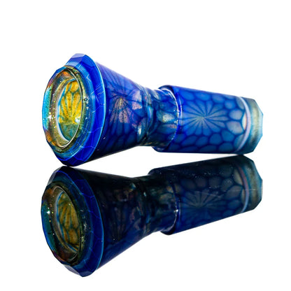 Simple Lemon Farmer x Captain Facets - Brilliant Blue Honeycomb Faceted & Fully Worked 18MM Slide