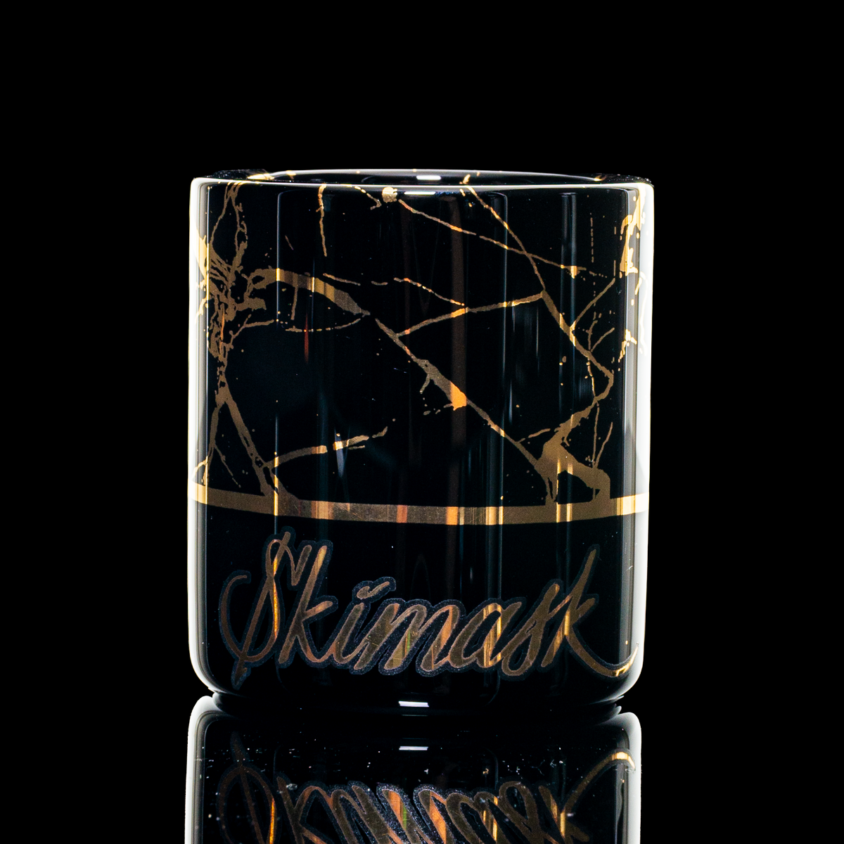 Ski Mask - Black & Gold Q-Tip Jar