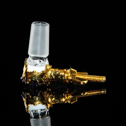 Snic Barnes - White, Crushed Opal & Gold 18mm Slide