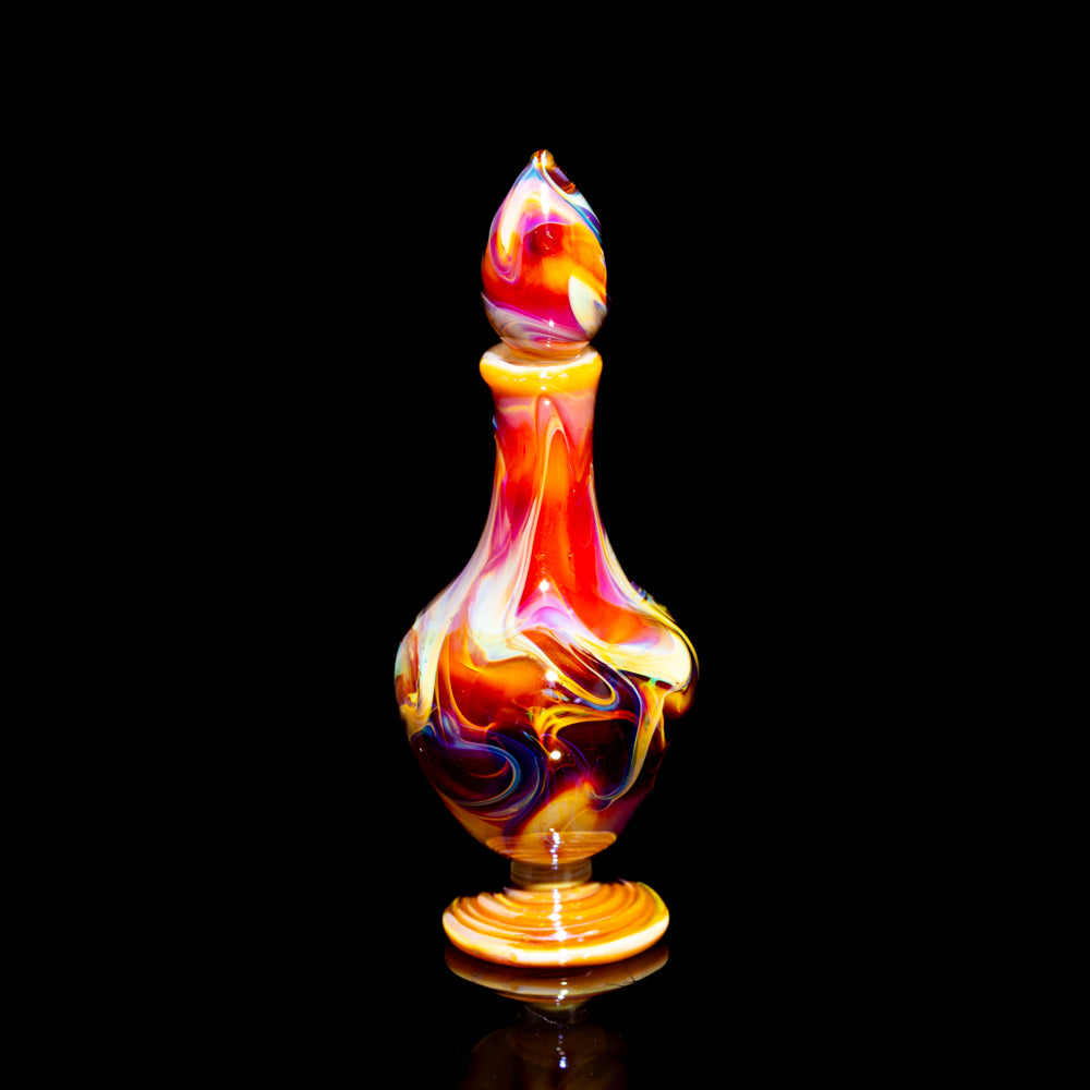 Suellen Fowler - Small Marbled Amber Purple Perfume Bottle