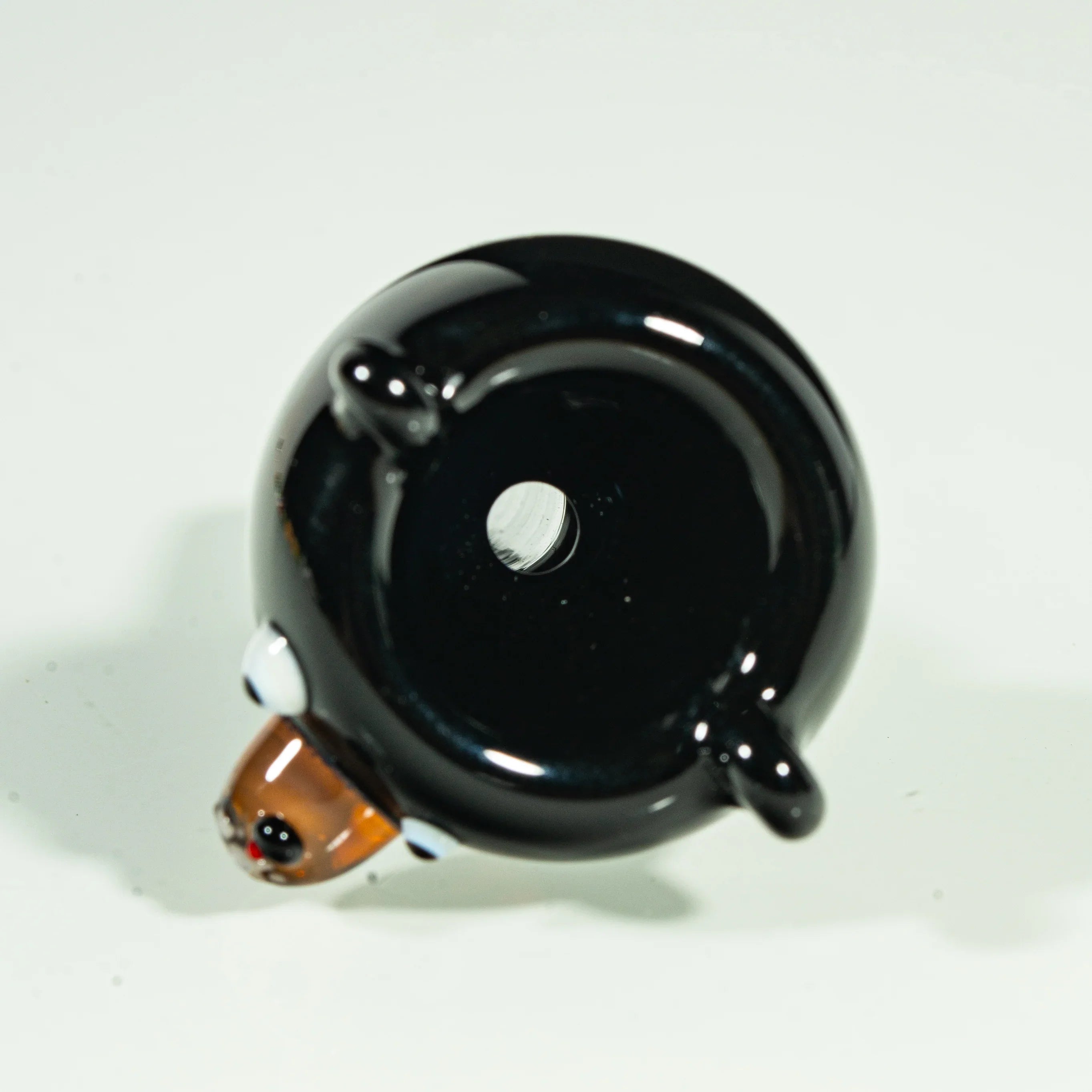 Hand-blown glass slide shaped like a black bear, 14mm bowl for water pipe