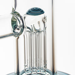 Toro Glass - Really Tealy, Agua Azul & Black Circ To Circ Full Size Flower Tube