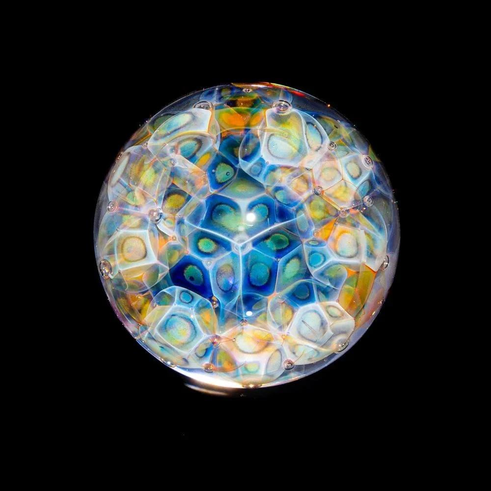Travis Weber - Medium Cobalt Trinity Bubbletrap Conundrum 44MM Marble