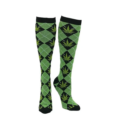 Crazy Dog - Argyle Weed Compression Socks