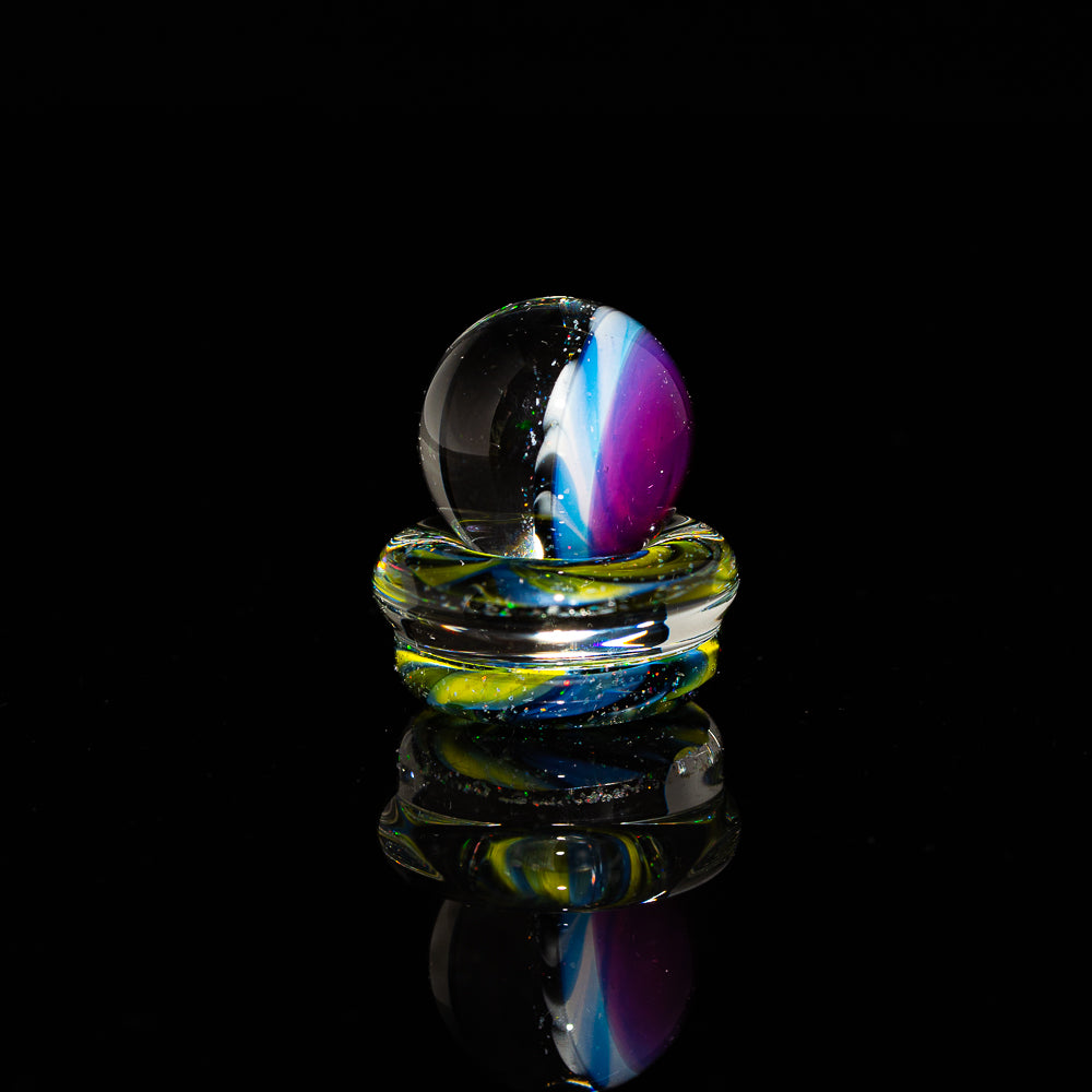 Ponder The Orb: Crunch Glass - Black & White U.V. Opal Top Marble