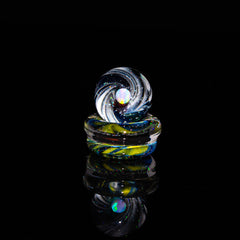 Ponder The Orb: Crunch Glass - Black & White U.V. Opal Top Marble