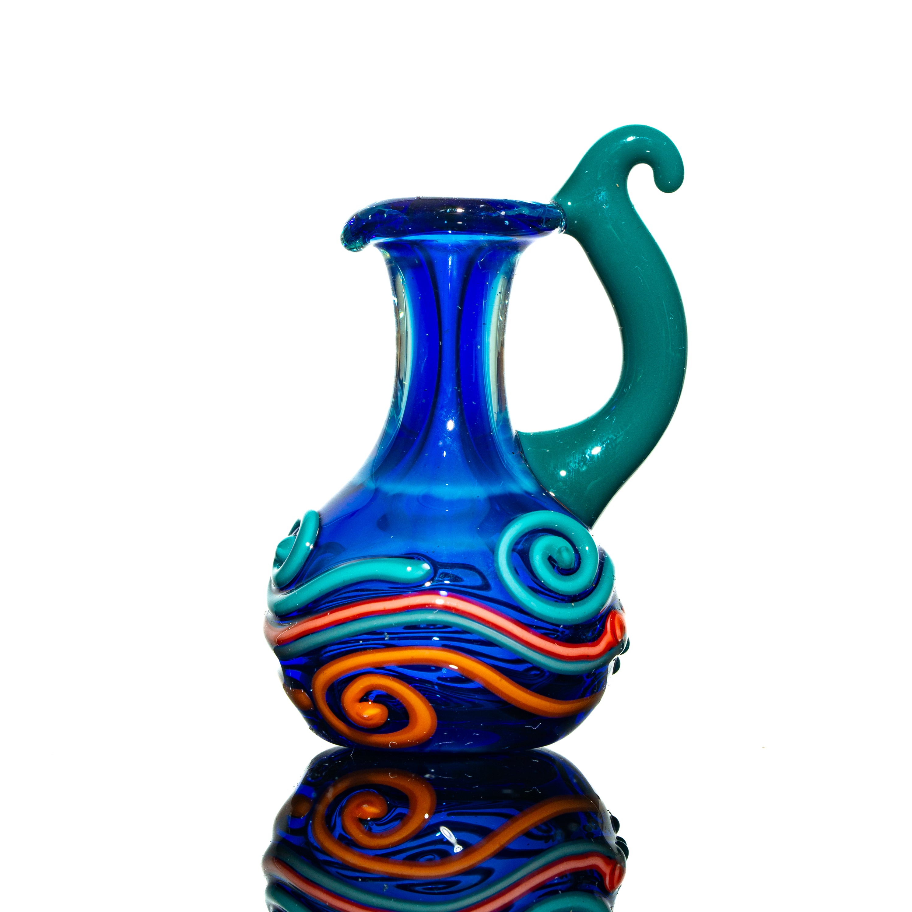 Charisma Glass - Small Cobalt Swirl Brail Amphora Vase