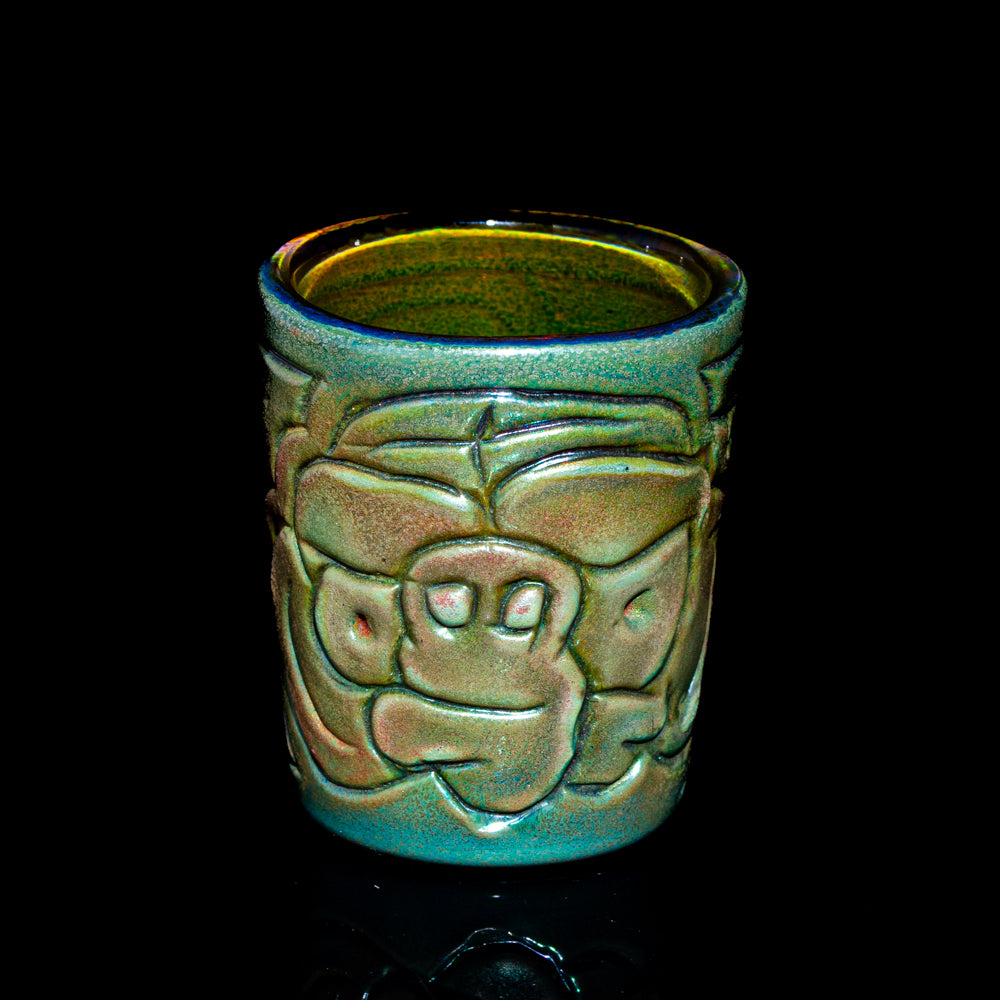 Drinking Vessels: Coyle - Green Hot Carve Shot Glass