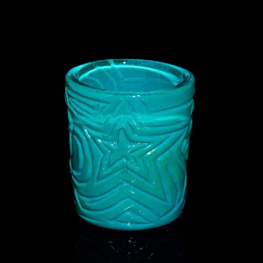 Drinking Vessels: Coyle - Blue Hot Carve Shot Glass