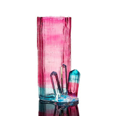 Drinking Vessels: Digger Glass - Ruby Marine Tourmaline Cluster