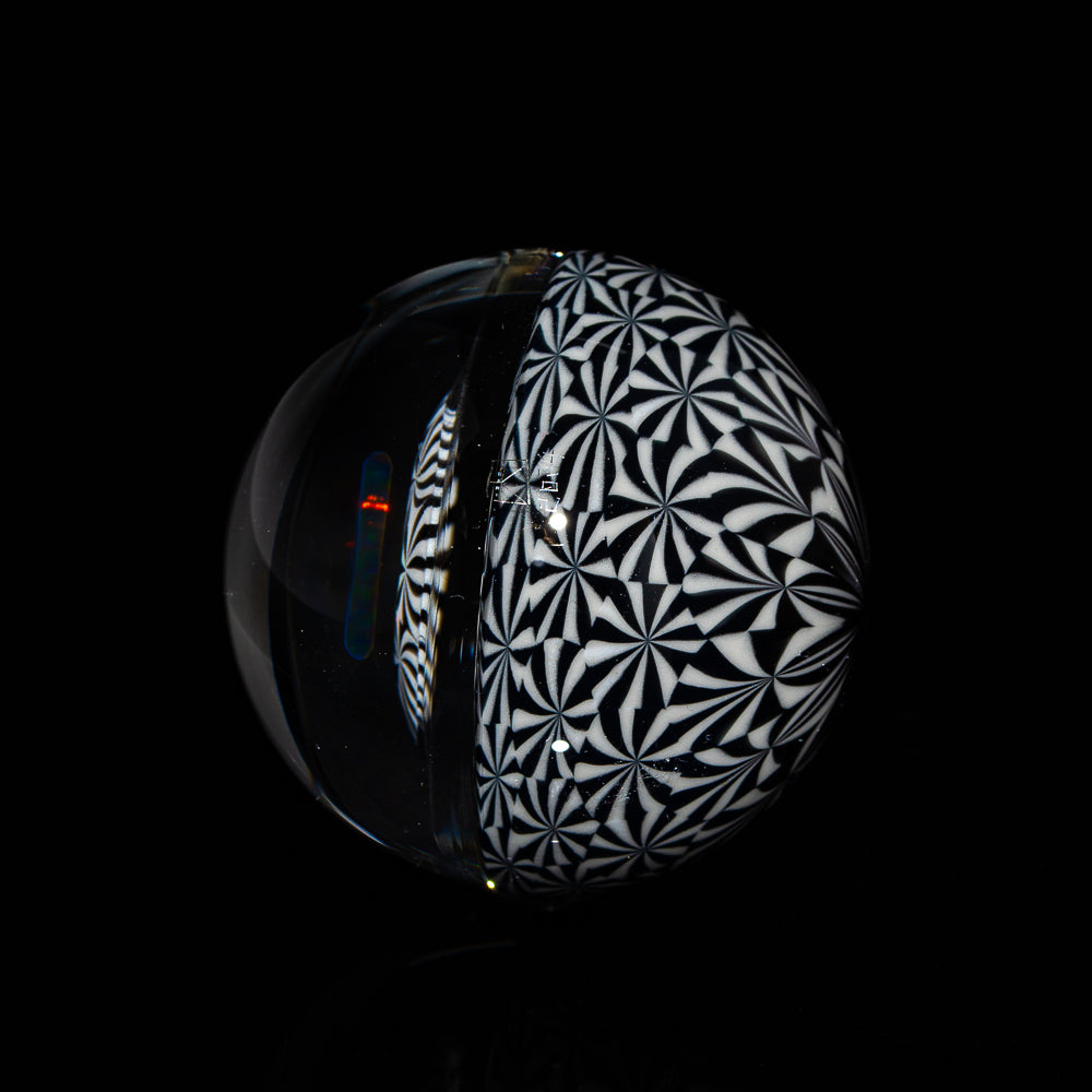 Ponder The Orb: Disk - Black & White Murrini Mosaic Opal Marble