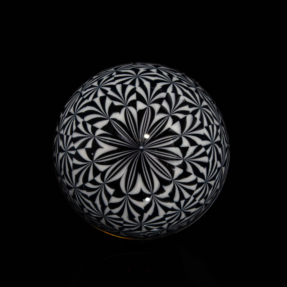 Ponder The Orb: Disk - Black & White Murrini Mosaic Opal Marble