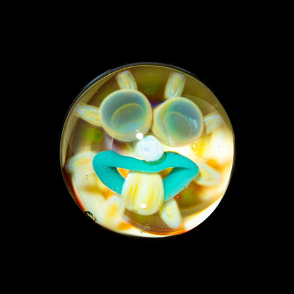 Dutch Boy Glass - Amber Clown 27MM Marble